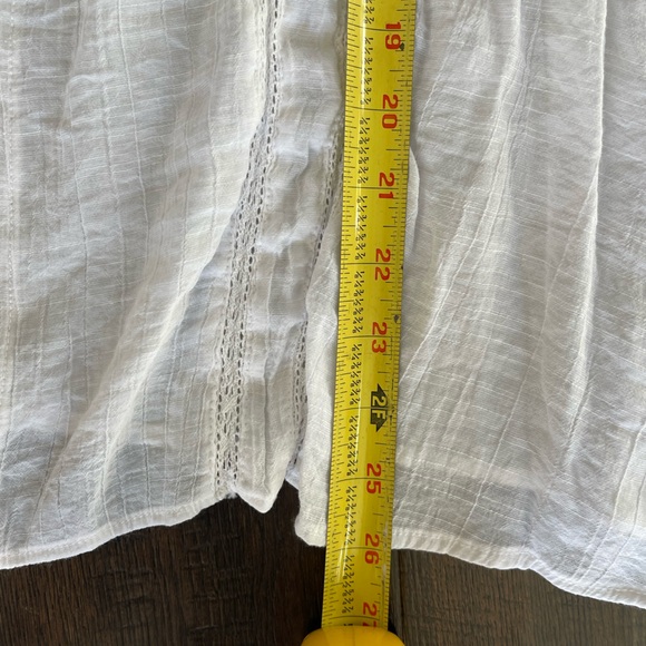 ZAC & RACHEL White Flutter Sleeve Crochet Contemporary Casual Shirt Size XL - Picture 12 of 13